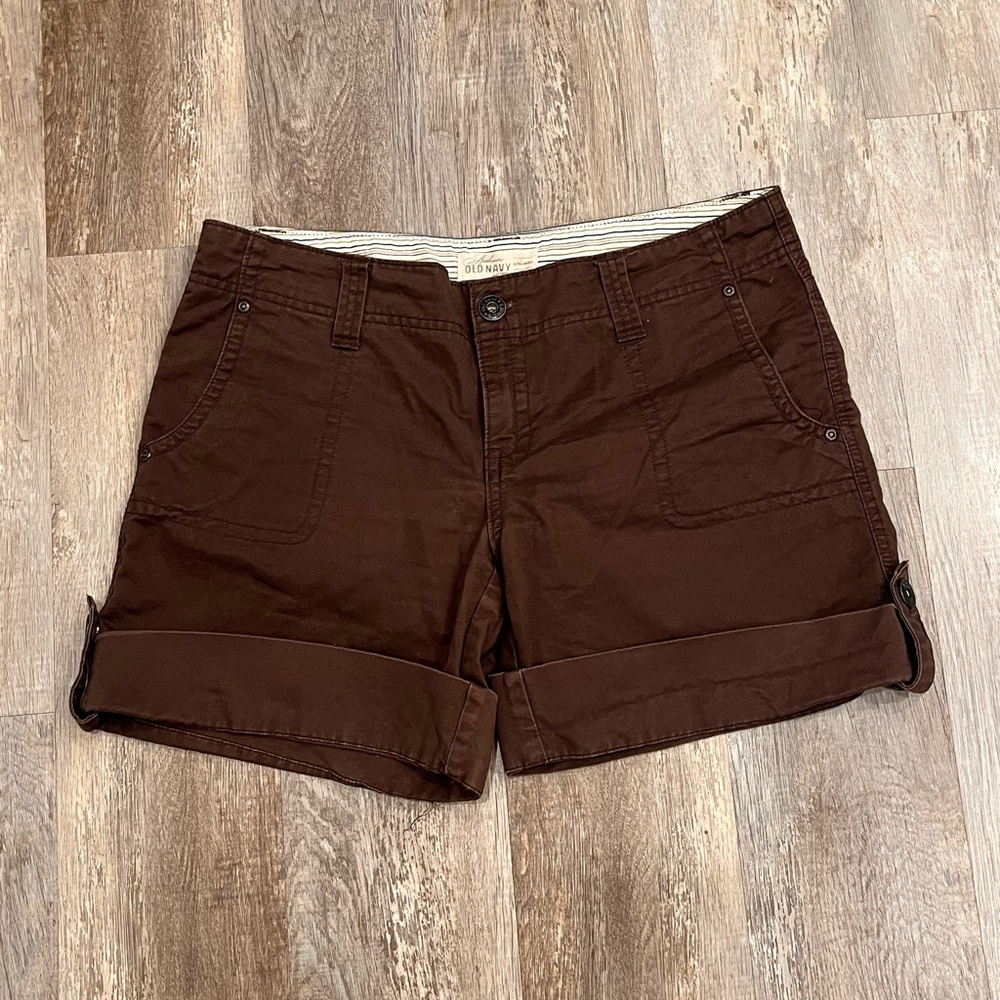 Old Navy Women's Renegade Shorts Size 10 Brown Rolled Hem Relaxed Fit